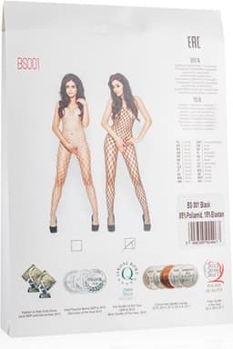 Net bodystocking met grote gaten - Zwart — thumbnail 4