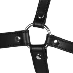 Hoofdharnas met ademende ball gag en neus haken - Zwart — thumbnail 3