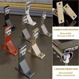 ain Rod Set Enkele/Dubbele Aluminium ain Rail Kit 2.6m (1. x 2) Clete Accessoires 7 Kleuren Beschikbaar (Rood) - Perfect voor Home Decor — thumbnail 2