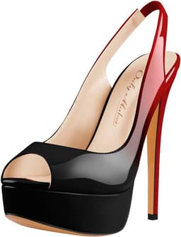 maker Plateausandalen voor dames, peeptoe, slingback, hoge hakken — thumbnail 5
