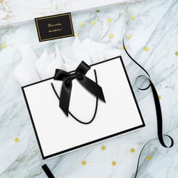 Zwart-witte geschenkzakjes, set van 2 stuks met 4 zijdepapier en 2 wenskaarten — thumbnail 3