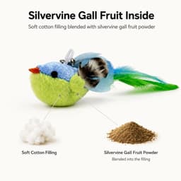 Vogelspeelgoed voor katten, 3 stuks met veren — thumbnail 4