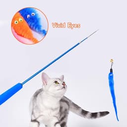 6 stuks magische wormen speelgoed, magische wormen, interactief kattenspeelgoed, grappig kattenspeelgoed, springbal, grappig interactief kattenspeelgoed, verschillende kleuren (B) — thumbnail 3