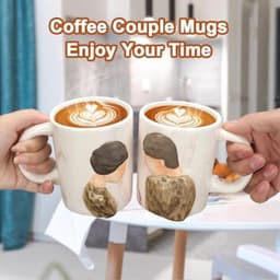 Romantische koffiekopjes set voor koppels - 400 ml, perfect voor Valentijnsdag, bruiloften en verjaardagen — thumbnail 6