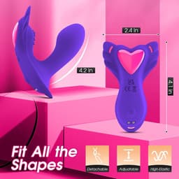 Daity Panty Wearable Vibrator Insert Dildo – G-Spot & Clitoris Stimulator, Fluisterstille Dubbele Motor, APP Control – Intiem Comfort Sex Toy voor Vrouwen – Paars — thumbnail 3