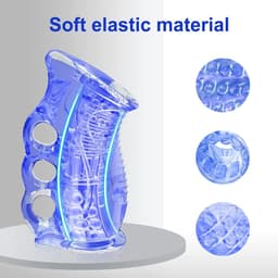DOWO® - Hand Tool Masturbator - Pocket Pussy - Masturbator voor Man - Masturbator voor Man – Super Stroker - Masturbator - Sex Toys voor Mannen - Siliconen – Blauw/Transparant — thumbnail 5