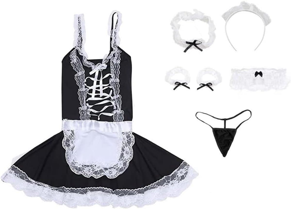 Sexy Dienstmeisje Kostuum voor Dames - Rollenspel Lingerie Set — afbeelding 1