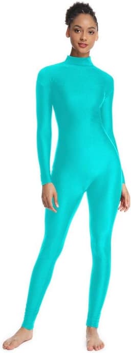 Dames Turnpakje Unitard Lange Mouw Hoge Hals Full Body Spandex Pak — thumbnail 3