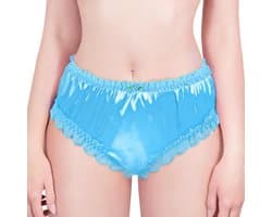 Luxe Satijnen Hipster Slip met Kant en Ruches voor Crossdressers en Transgender - Uniseks Ondergoed