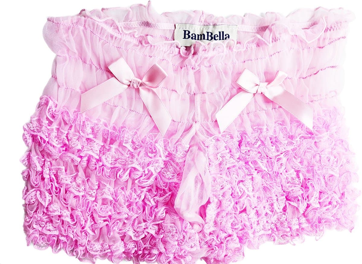 BamBella ® - Boxer short - Onesize - Sexy Erotische - Roze Dun kant gaas stof Ondergoed — afbeelding 1