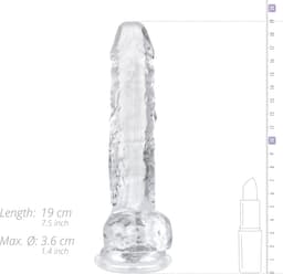 Jelly Dildo met ballen - 17 cm — thumbnail 11