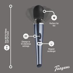 Teazers - Black Lightning Wand Vibrator - Ook voor Massages - Wandvibrator - Vibrators - Vibrators voor Vrouwen en Mannen - Sex Toys voor Vrouwen - Clitoris Stimulator - Zwart — thumbnail 3