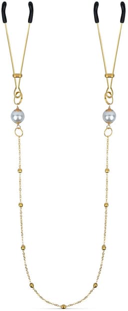Gouden Tepelklemmen met Ketting en Parels — thumbnail 4