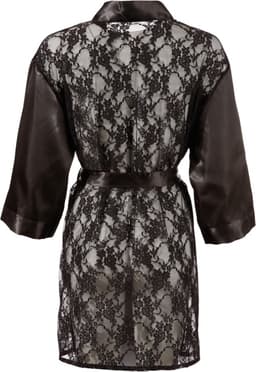 Cottelli Collection – Kimono Non-Transparant Uitdagen en Stijlvol – Maat S/M – Zwart — thumbnail 3