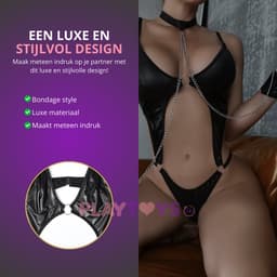 PlayToys - Sexy Lingerie - BDSM - lak leer - Wet Look - Bondage - Uitdagend - Erotisch- SM Lingerie-Seksspeeltje-Spannend voor Koppels- Meesteres-Sexspelletjes voor mannen en vrouwen — thumbnail 2