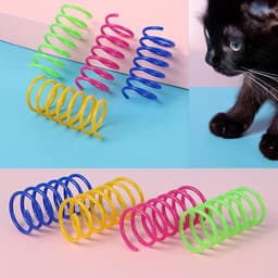 Spiraalveren, nieuw huisdierspeelgoed voor katten, kattenspringspeelgoed, kunststof, kleurrijke spiraalveren — thumbnail 4