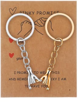 Dailygoods - Tyqour 2 stuks partnersleutelhangers voor koppels, cadeaus met kaarten, adventskalender, vulling, mannen, vrouwen, beste vriendin, verjaardag, jubileum, cadeau voor haar, haar, vriend — thumbnail 1