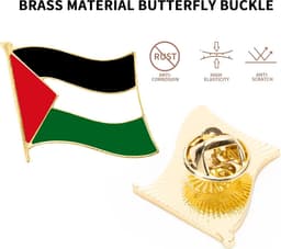 3 stuks Palestina Vlag Revers Pin Badge Nationale Country Vlag Knop Revers Pin — thumbnail 2