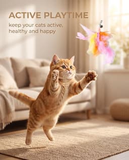 8 stuks Kattenspeelgoed veren vervanging hoofden met klokken - Natuurveren voor Katzengel, Interactieve speelgoed en beweging accessoires, aanhanger voor kitten Indoor Katten Federwedel veren — thumbnail 2