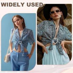Zijden Sjaal Ring Clip 3 Stuks Hart T-Shirt Stropdassen Clips Sjaal Pin Doek Schuif Sluiting Mode Metalen Kleding Ring Houder Voor Dames Sieraden Accessoires Cadeau Zilver Toon — thumbnail 3