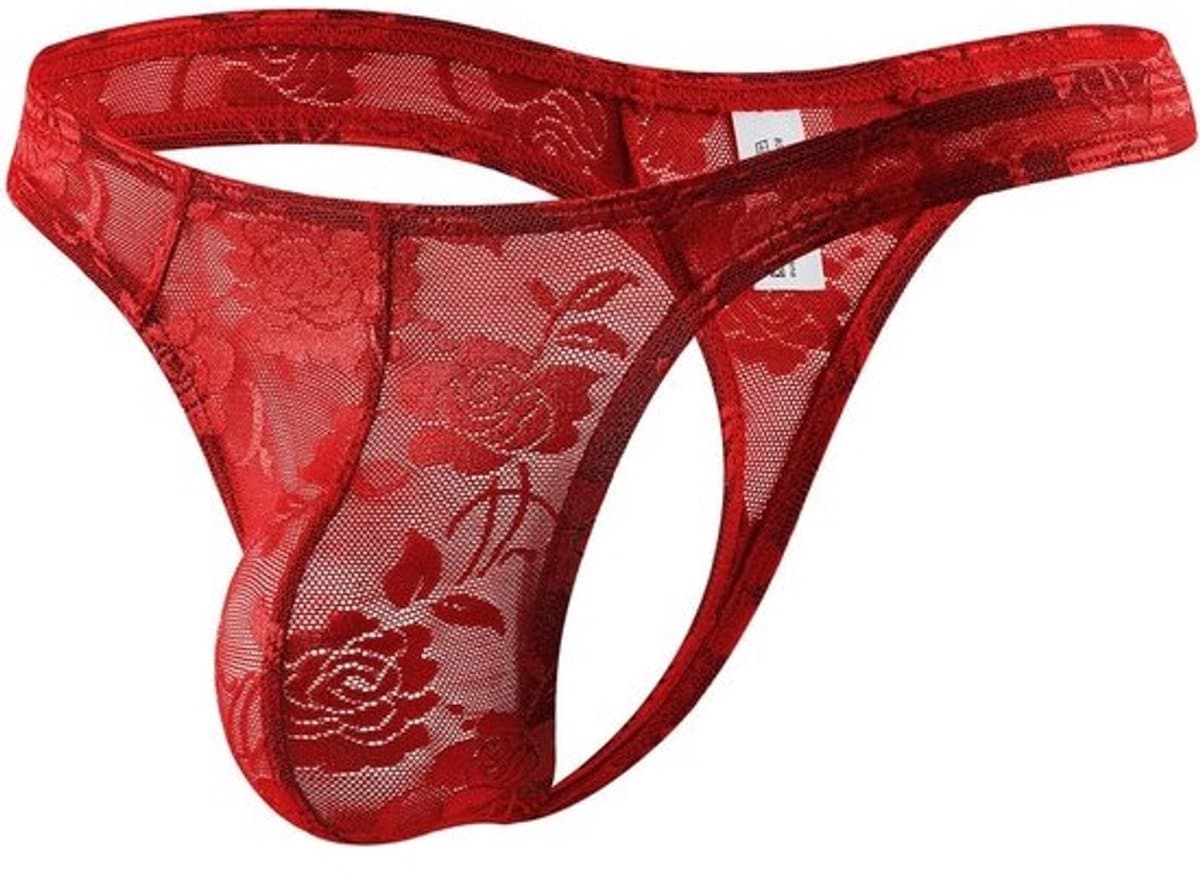Sexy Ondergoed voor Heren - Transparante Tanga van Kant — afbeelding 1