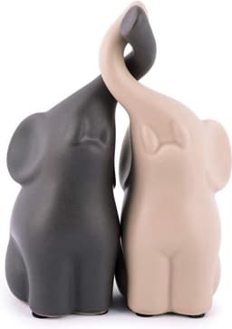 Verliefde olifanten set van 2 - Keramische decoratie 11 cm — thumbnail 1