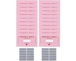 Liefdesbonnen Set - Kraskaarten Koppels - Romantische Avonden - 20 Thema Bonnen - 15 x 12 cm - Roze