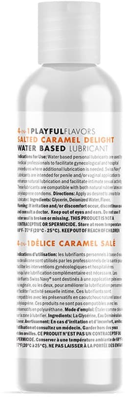 Swiss Navy - 4 in 1 Playful Flavors - Likbaar en Verwarmend Glijmiddel en Massage - Salted Caramel Delight — thumbnail 3
