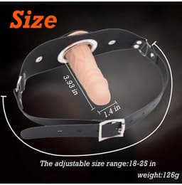 Gag Ball penis - Seks speeltje - Gag Bal mond strap masker bdsm fetish sm - gebroken wit — thumbnail 5