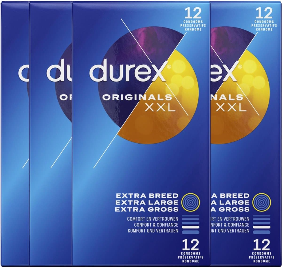 Durex Condooms XXL 12st - 4 Stuks - Voordeelverpakking — afbeelding 1