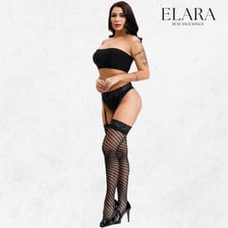 Elara Evelora – Sexy Jarretel Gordel met Kousen – 2-Delige Lingerieset – Verleidelijke Netkousen met Kant – S t/m XL – Dames Lingerie — thumbnail 6