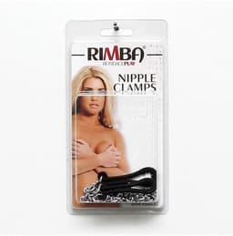 Rimba Bondage Play - Tepelklemmen - Plastic Getand - Met dubbele Ketting — thumbnail 3