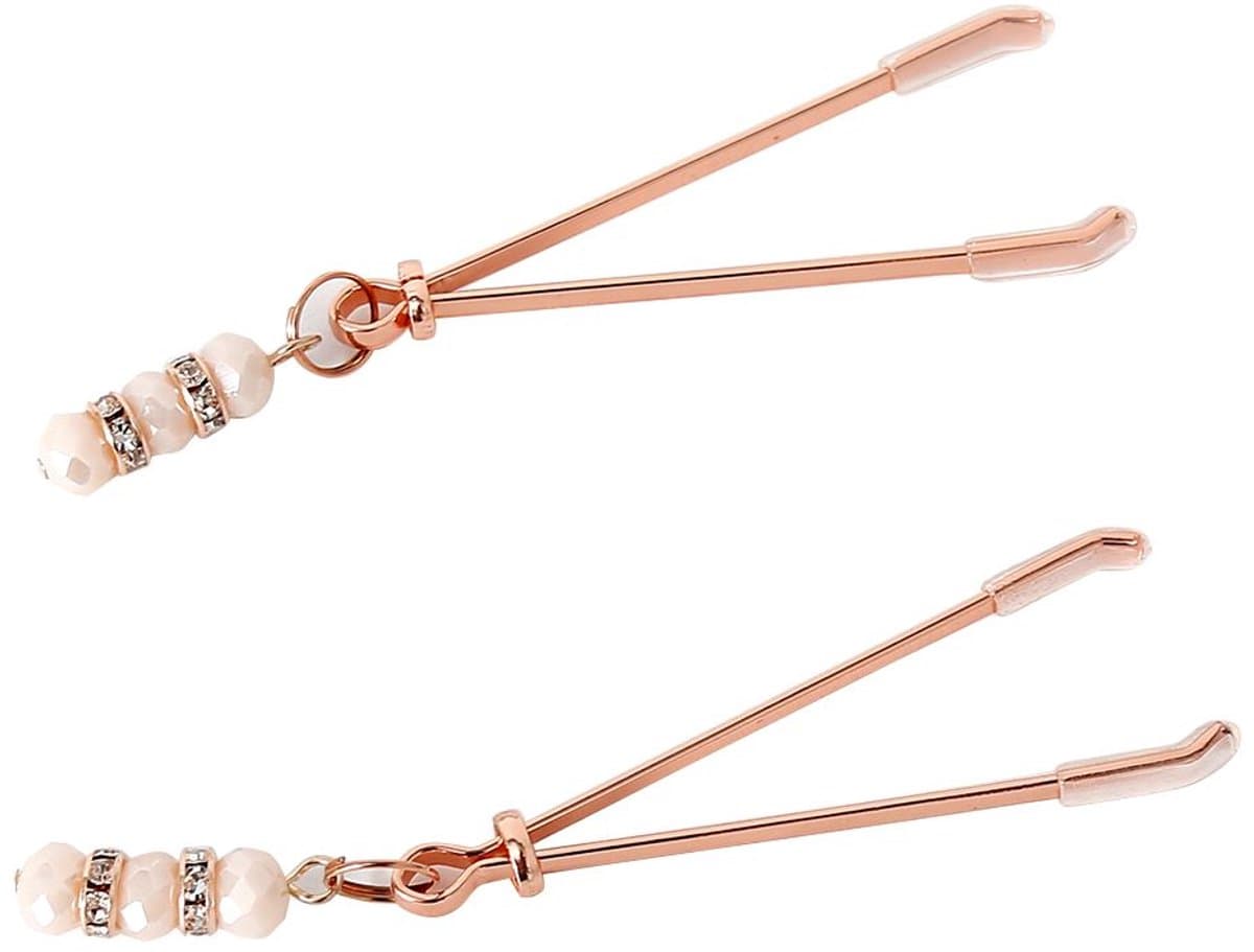 Kiotos - Roségouden tepelklemmen met stras steentjes — afbeelding 1