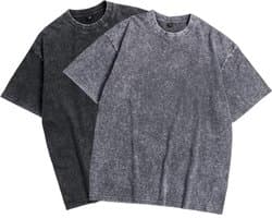 Oversized T-Shirt voor Mannen en Vrouwen - 2-Pack Katoenen T-Shirts Korte Mouw Zwart en Multicolor