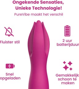 PureVibe® Bliss Clitoris Massager en Vibrator - Vibrators voor Vrouwen - Fluisterstil & Discreet - Erotiek Sex Toys voor koppels - Vibromasseur Stimulator Homme & Femme - Roze — thumbnail 5