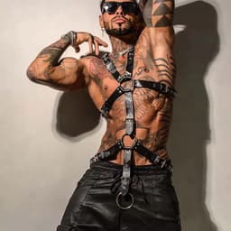 Heren Bondage Harnas van Kunstleer – Verstelbaar Fetish Vest voor Roleplay - Lingerie — thumbnail 5