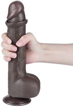 LoveToy - Aftrekbare dildo 24 cm (Ø 4,3 cm) - Zwart — thumbnail 3