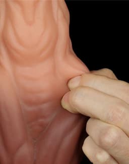 Lovetoy - Realistische XXL Dildo 24.5 cm - Lichte/donkere Beige — thumbnail 21