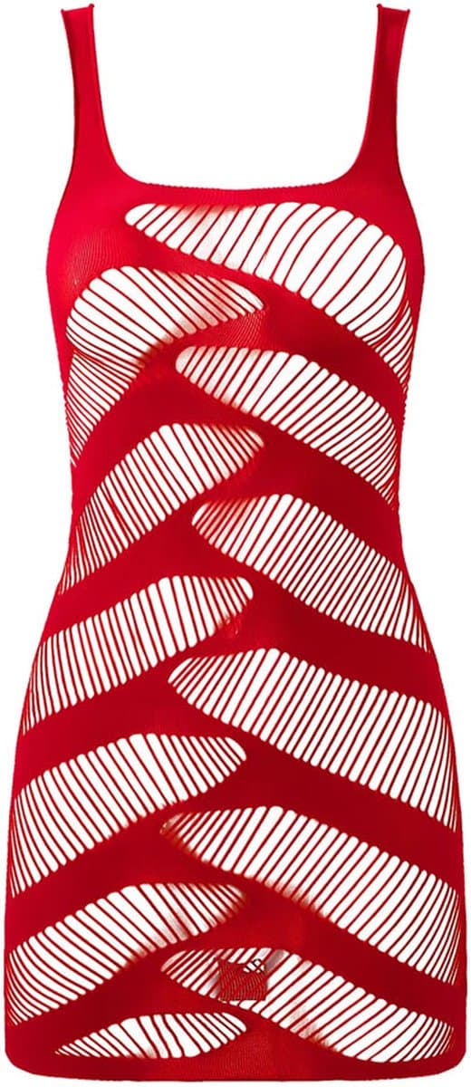 Sexy doorschijnende Rode Mini Jurk - Dames Lingerie - One Size — afbeelding 1