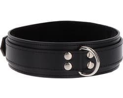 Taboom - Heavy D-Ring Collar - Bondage / SM Collar and leash Zwart