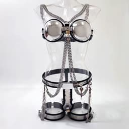 Prolink Novelties® - Chastity set Waist Belt - voor vrouwen - BDSM - bestaande uit 3 delen - stainless steel — thumbnail 15