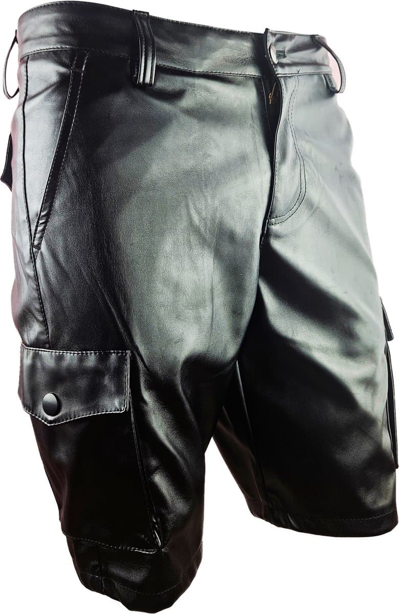 BNDGx® - Korte Broek Heren - Maat M - Open kruis Erotische Sex kleding - Nep Leer BDSM porno outfit Man — afbeelding 1