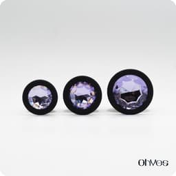 OHYES 3-Delige Siliconen Buttplug Set – Anal Butt Plug – Seks Toys voor Mannen & Vrouwen – Anale Seksspeeltjes - Buttplugs Anaal Speeltje met Diamanten - Lila — thumbnail 3