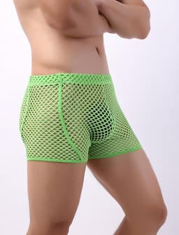 Heren Sexy Transparante Boxershorts Netstof Elastisch Ondergoed Pouch Slips — thumbnail 3