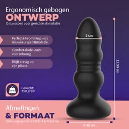 TipsToys® Vibrerende Buttplug - 2 in 1 Stotende Functie LED-Verlichting en Afstandsbediening - Anaal Seksspeeltjes voor Mannen - Sextoy met Trust functie — thumbnail 4