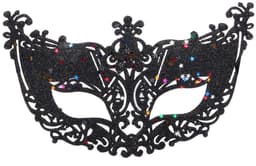 Masker - Venetiaans masker - Oogmasker - Gemaskerd bal - Verkleedmasker feest - Zwart met glitter - Jonyx — thumbnail 1
