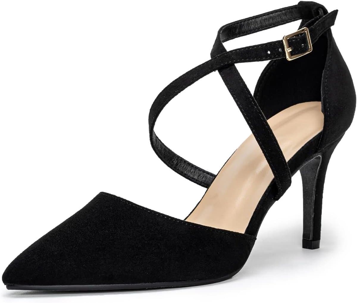 Elegante Hoge Hakken Dames Pumps met Kruisband en Puntige Neus - Perfect voor Feestjes — afbeelding 1
