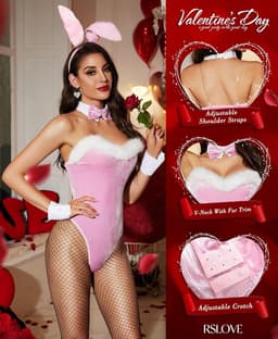 Sexy Bunny Kostuum Dames 7-Delige Fluweel Cosplay Set Halloween Outfit — thumbnail 5
