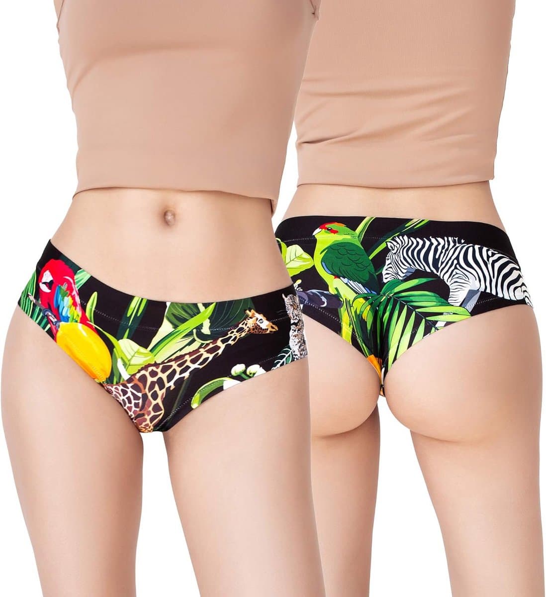 Dames Slips met Vrolijke Print - Comfortabele Onderbroek met Aardbeien & Dieren Motieven — afbeelding 1
