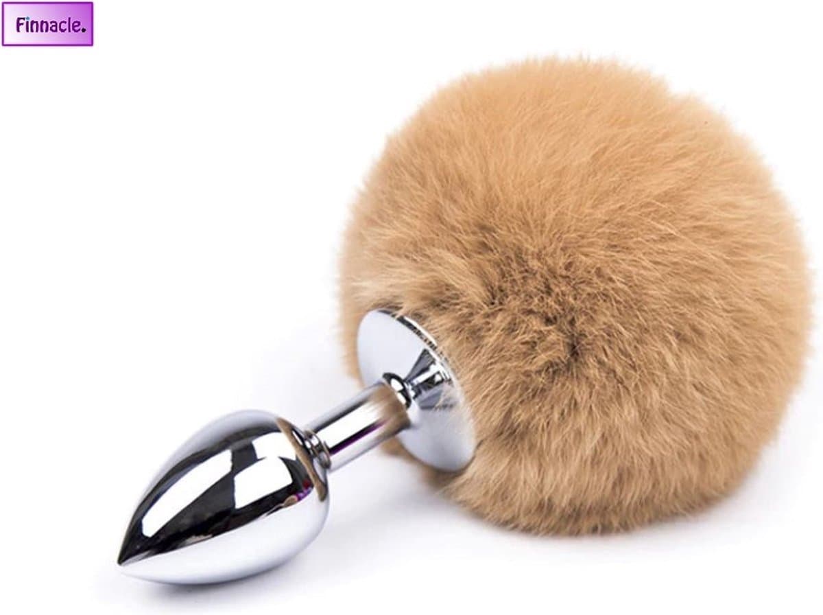Jumada's Buttplug - Sexspeeltjes - Bunny Tail Butt Plug - Konijnenstaartje - Fluffy - Bruin — afbeelding 1